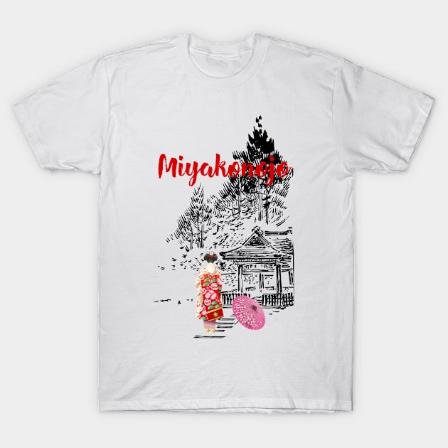 Geisha with Kimono in Miyakonojo T-Shirt by ArtMomentum